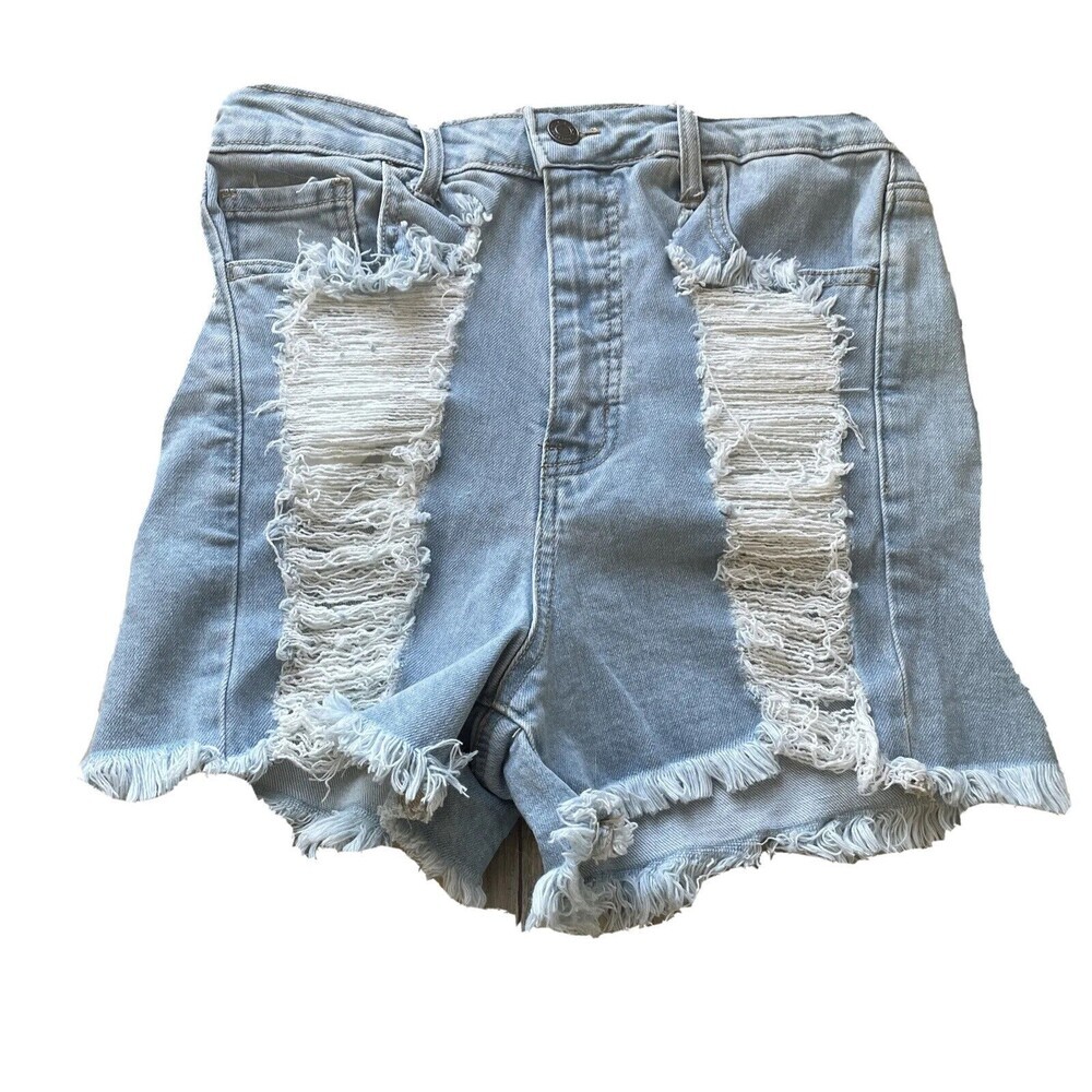 Cello Junior Womens Cut Off Shorts Size Medium Distressed‎ Pockets Denim Stretch